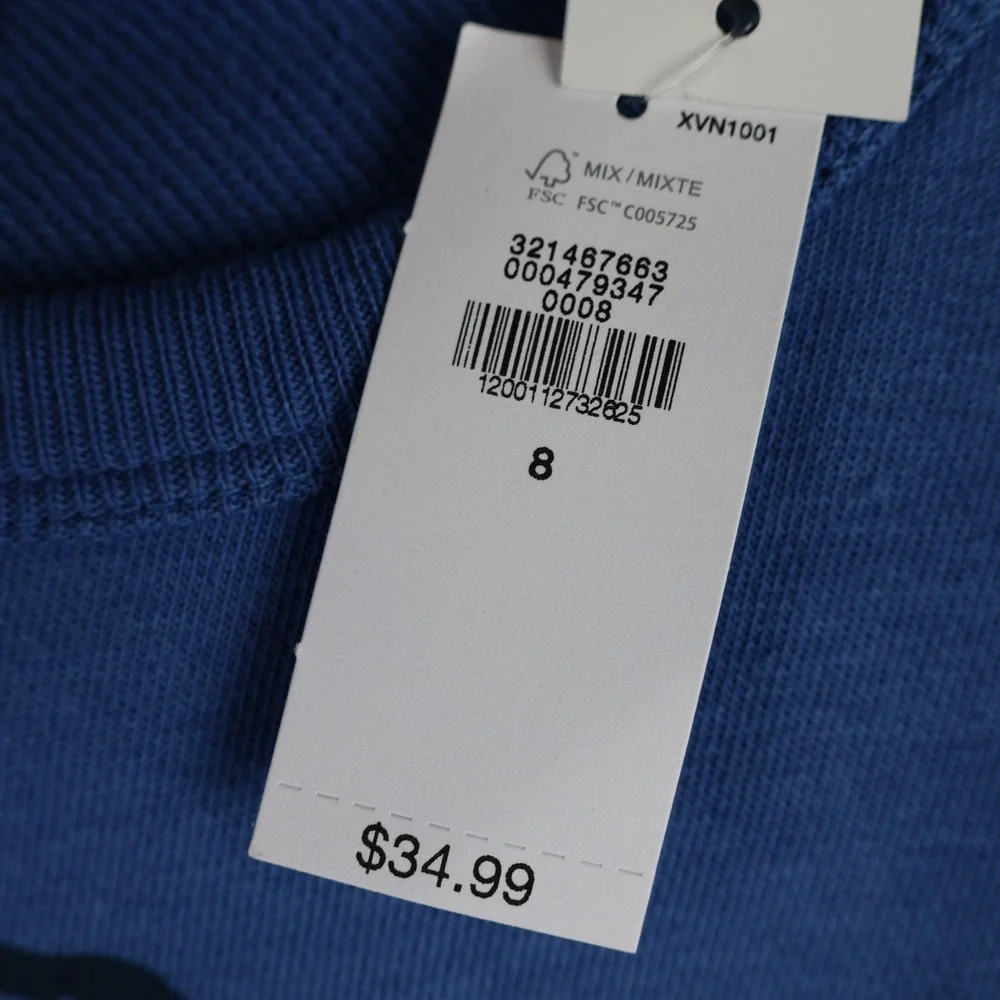 Gap Kids Sweatshirt Boys Medium 8 Blue S.F.‎ Athl Dept Ram Crew Pullover New